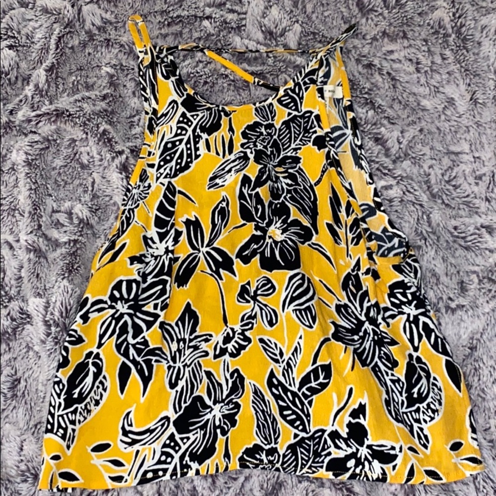 Yellow Floral crop top